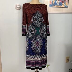 London Times PAISLEY PRINT SHIFT DRESS Size 10